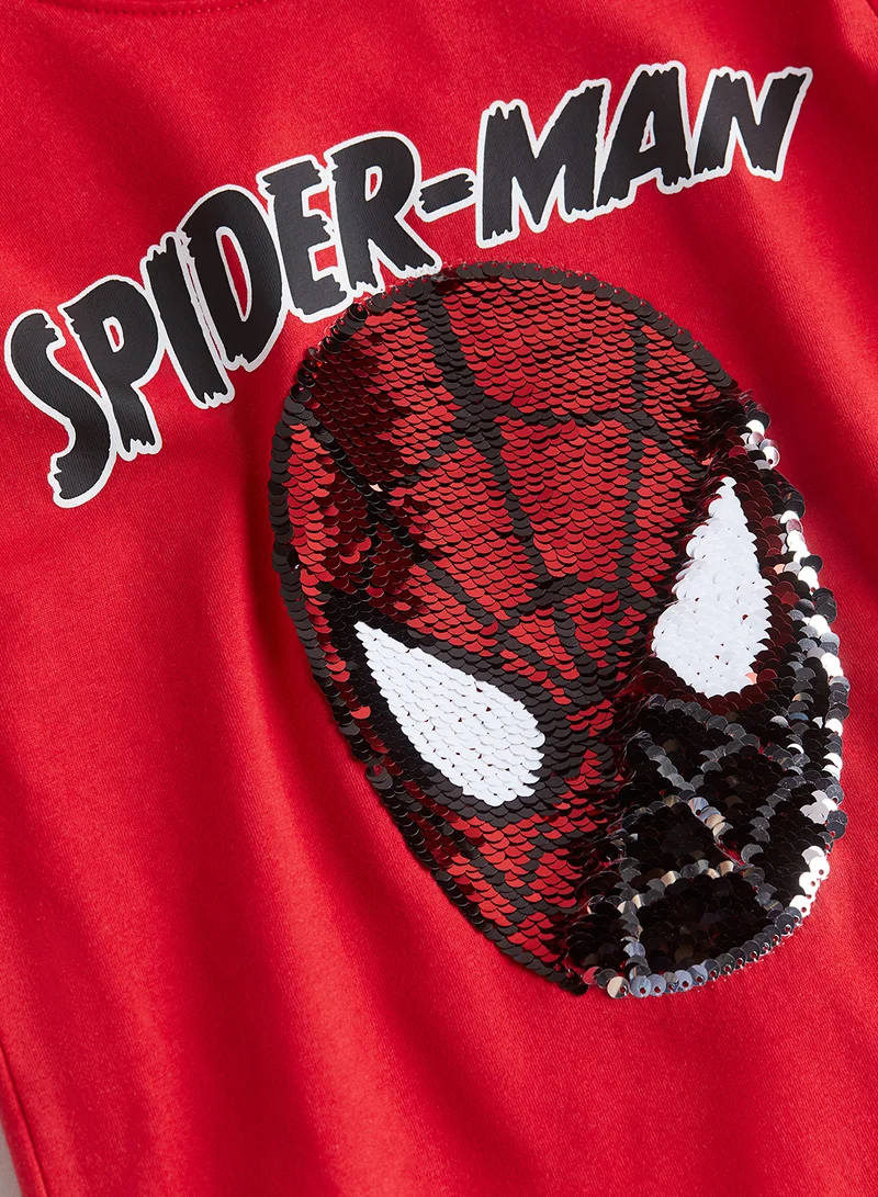 H&M Kids Spiderman Sequin Detail T-Shirt