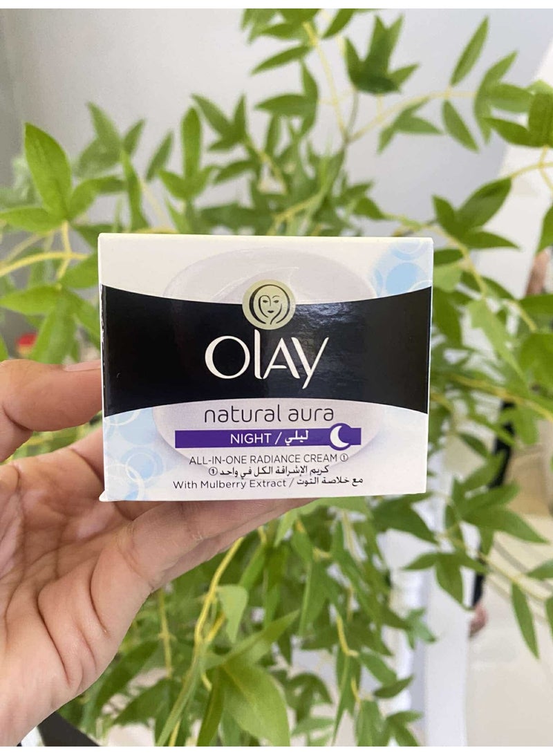 Olay Natural White All-In-One Fairness Night Cream with Mulberry Extract - 50 g - Image 4