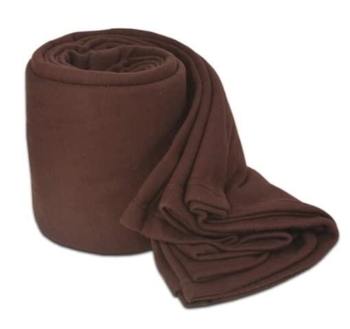 Ilsha® Plain Polar Light Weight Fleece 1 Single Bed Blankets (Pack of 1) Made up with Super Soft Material by Quality Hub (Brown) - Image 1
