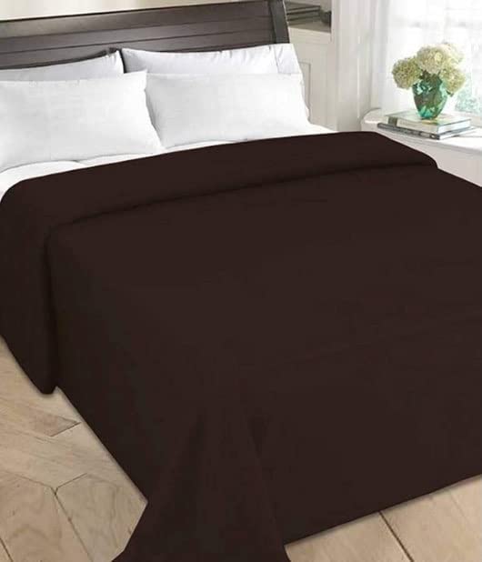 Ilsha® Plain Polar Light Weight Fleece 1 Single Bed Blankets (Pack of 1) Made up with Super Soft Material by Quality Hub (Brown) - Image 2