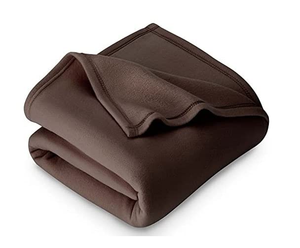 Ilsha® Plain Polar Light Weight Fleece 1 Single Bed Blankets (Pack of 1) Made up with Super Soft Material by Quality Hub (Brown) - Image 3