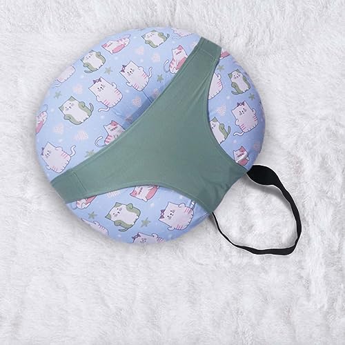 Kradyl Kroft 5in1 Baby Feeding Pillow with 100% Cotton Removable Cover | Breastfeeding Pillow | Nursing Pillow with Belt and Hoop (Kitty Love) - Image 3