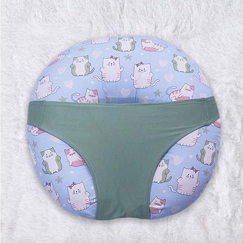 Kradyl Kroft 5in1 Baby Feeding Pillow with 100% Cotton Removable Cover | Breastfeeding Pillow | Nursing Pillow with Belt and Hoop (Kitty Love) - Image 1