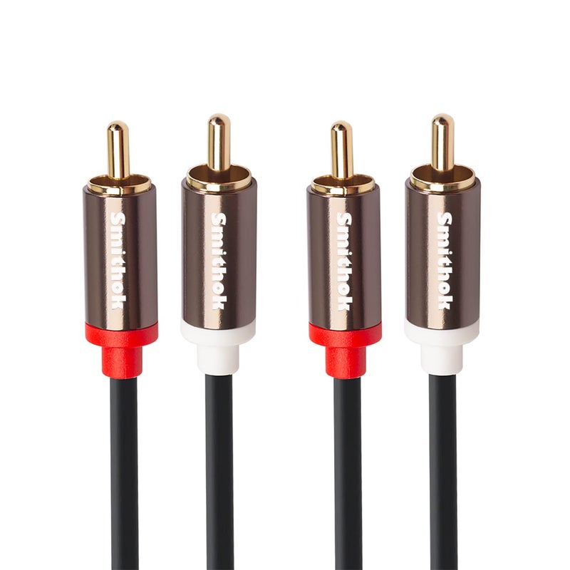 Smithok RCA Cables 2 Pack[Hi-Fi Sound, PVC Jacket, Shielded], 2-Male to 2-Male RCA Audio Stereo Subwoofer Cable Auxiliary Cord for Home Theater,Amplifiers,HDTV,Hi-Fi Systems,Speakersâ€¦ (3.3Ft/1m) - Image 2