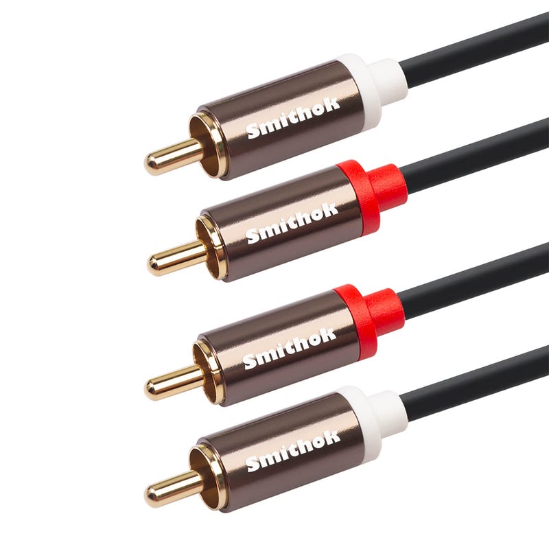 Smithok RCA Cables 2 Pack[Hi-Fi Sound, PVC Jacket, Shielded], 2-Male to 2-Male RCA Audio Stereo Subwoofer Cable Auxiliary Cord for Home Theater,Amplifiers,HDTV,Hi-Fi Systems,Speakersâ€¦ (3.3Ft/1m) - Image 3