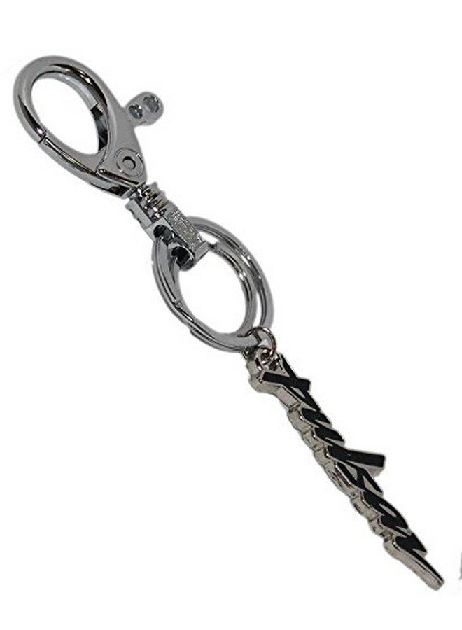 AURA سلسلة مفاتيح دراجة بولسار المعدنية الكاملة بحلقتين مزدوجتين وخطاف/أسود، فضي / KC642 - Image 3