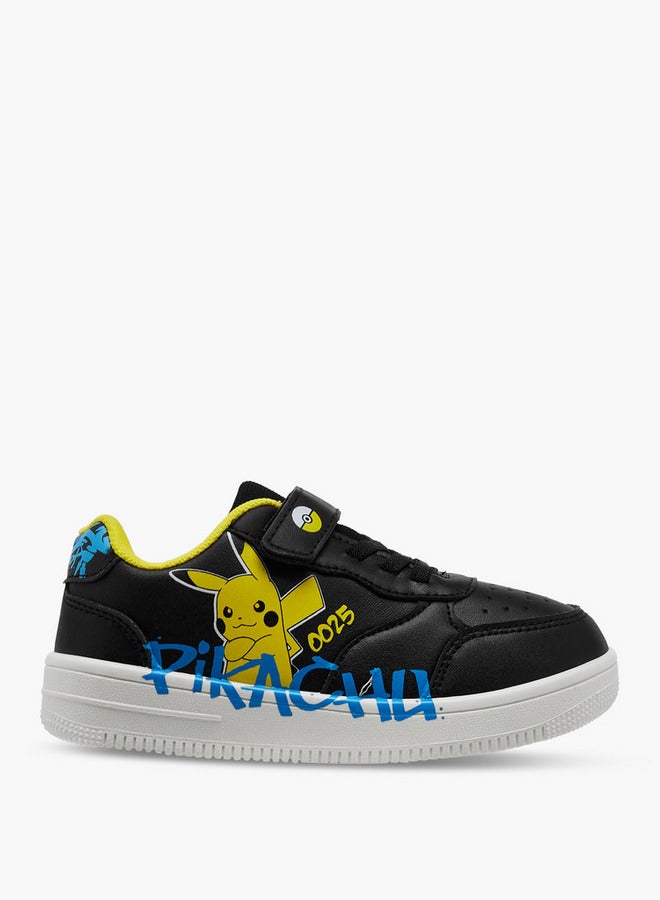 Pokemon Pikachu Print Sneakers with Hook and Loop Closure - Image 3