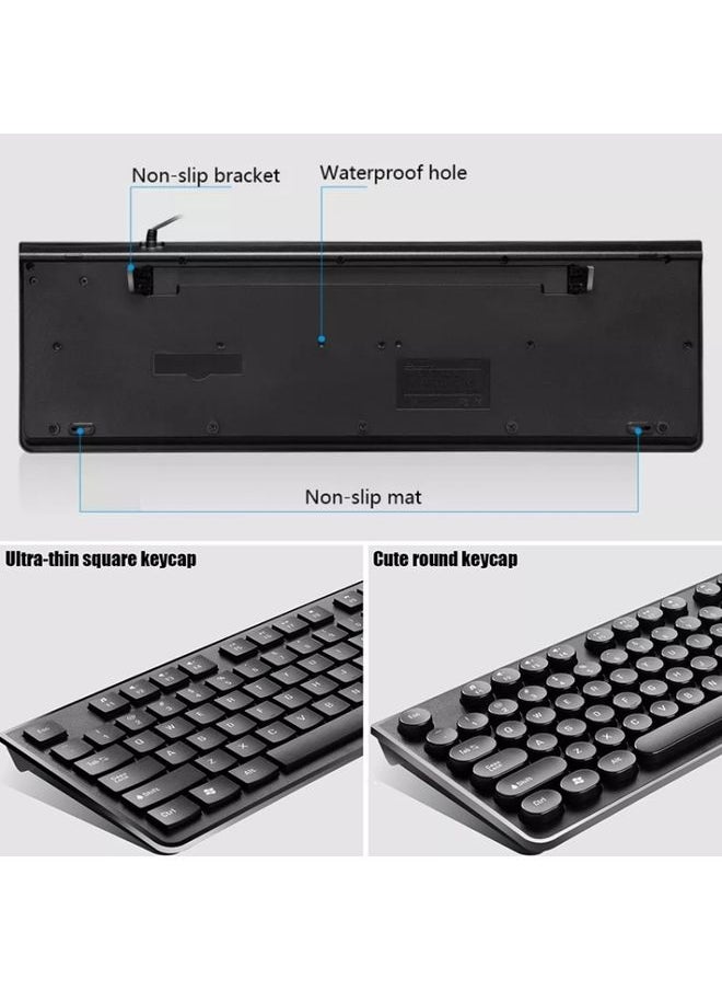 BURAQ ZGB S500 Round Key USB Wired Computer Keyboard (White)  - Image 3