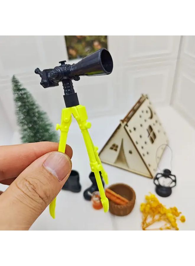 Miniature Outdoor Model Ornaments DIY Painting Dollhouse Tent With Moon Stars - Image 4