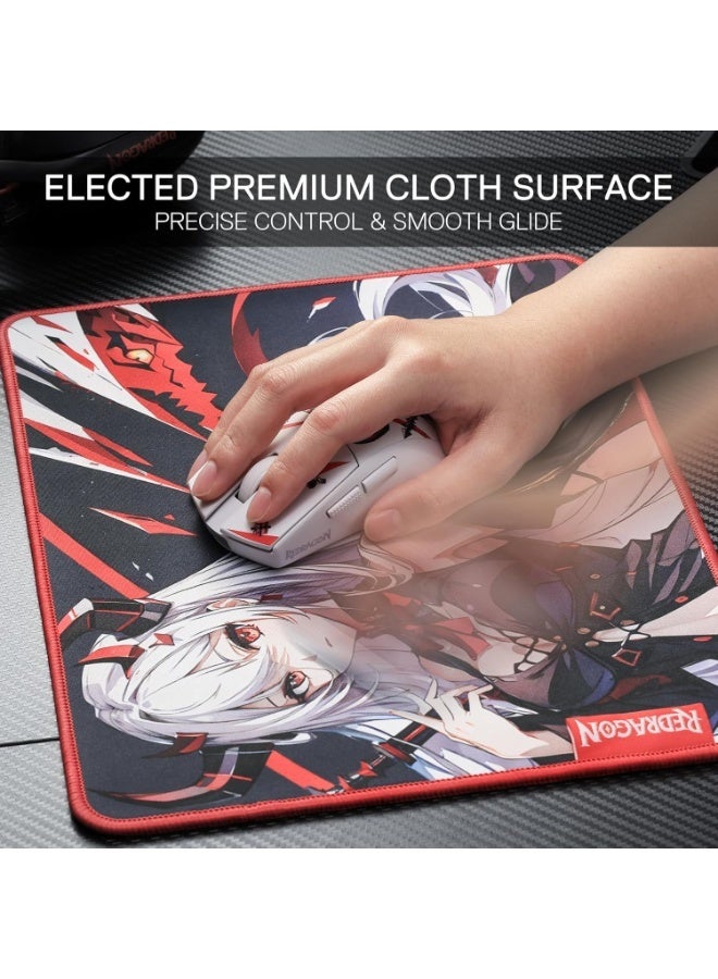 EISA P047S Anime Gaming Mouse Pad - Smooth Lycra Surface, Anti-Slip Rubber Base, Spill-Resistant, Durable Thick Design, size 330x260x3mm