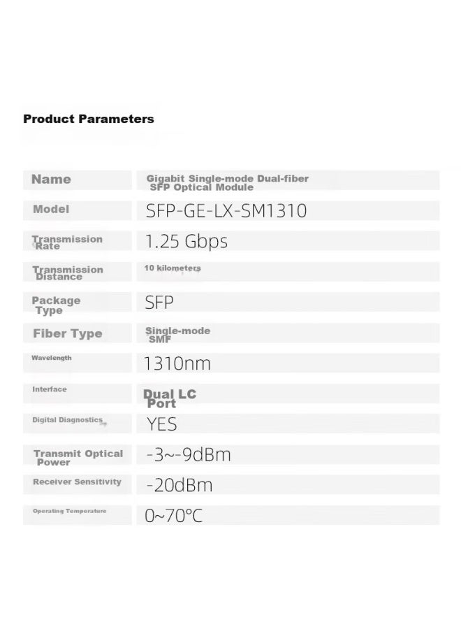 Percko Optical Module, Gigabit Sfp Optical Module, 10 Gigabit Sfp+ Optical Module, Sfp Fiber Optic Module, 10 Gigabit Multi-mode Dual-fiber, Electrical Port Module Compatible With Huawei, H3c, Cisco, And Ruijie - Image 4