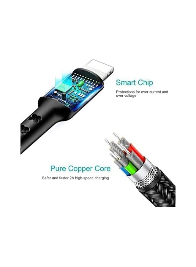 أوسامس كابل شحن متعدد سلك شاحن متعدد نايلون مضفر 1.2 متر 4 في 1 كابل بيانات سلك شحن USB مع موصل الهاتف/النوع C/Micro USB للهاتف/Galaxy S9/S8/S7 والمزيد - Image 5