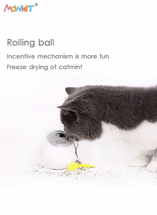 Cat Toys Interactive Cat Rolling Toys Automatic Indoor Food Dispenser Cat Toys USB Rechargeable Laser Rotating Ball Cat Toys