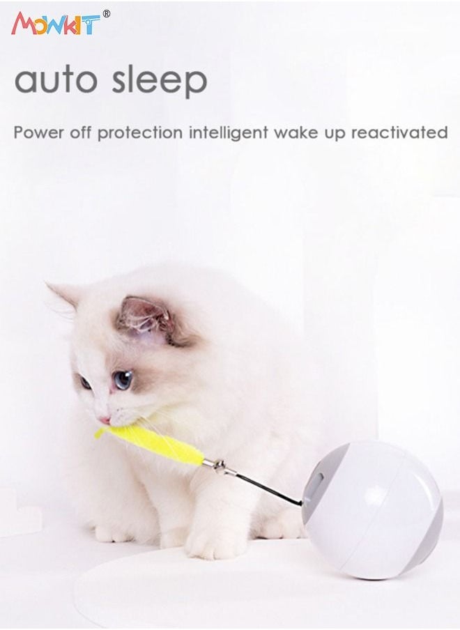 Cat Toys Interactive Cat Rolling Toys Automatic Indoor Food Dispenser Cat Toys USB Rechargeable Laser Rotating Ball Cat Toys
