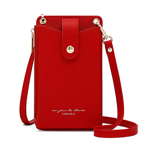 Valentoria Womens Cellphone Crossbody Bag Small Light Leather Shoulder Purse Handbag Card Wallet Lanyard Case Girls Satchel Pouch - Image 1