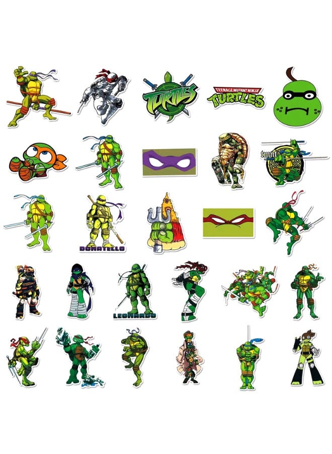 NIBEMINENT 50 Pcs Ninja Turtle Deco Kit Waterproof Stickers, High Definition Printing Bright Colors, Suitable for Laptop Skateboard Luggage Water Bottle Guitar DIY  - Image 3