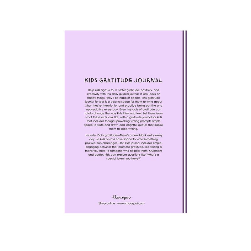 CHAARPAI Kids Gratitude Journal for 6 Months, Daily Confidence Build Up & Self Growth Journal for Kids, A5 Size, 100 GSM Paper with Matt Laminated Hardbound Cover, 5-12 Age (Pack of 1) (Little Joy) - Image 2