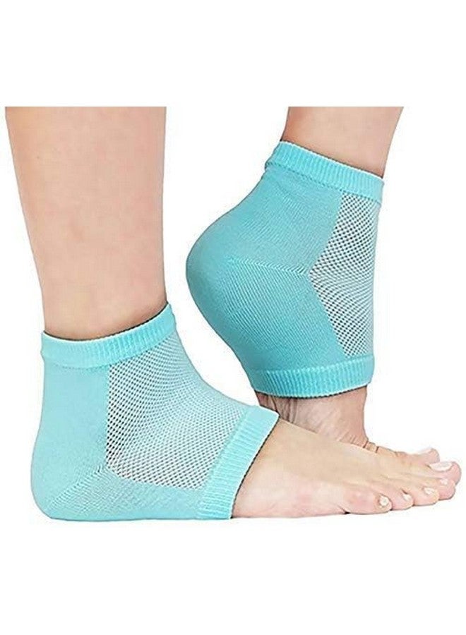 Kreedhey Kreedhey Silicone Gel Heel Socks for Dry Hard Cracked Heel Repair Pad, Swelling & Pain Relief, Cushion Support, Foot Care, Ankle Protection, Plantar Fasciitis for Men and Women (Free Size, Blue, 1 Pair) - Image 2