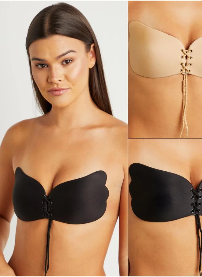 Styli Styli Pack of 2 - Stick On Lace-Up Bra