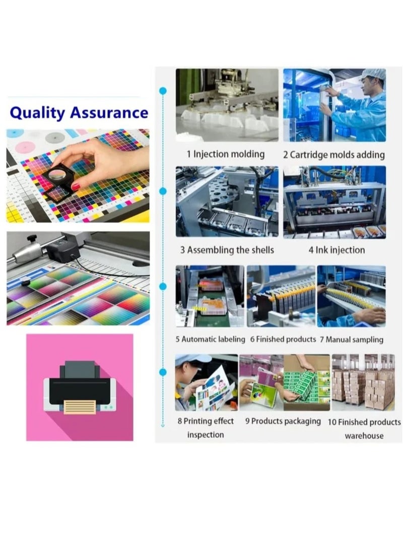 حبر طابعة Epson 103 مجموعة 4 ألوان أسود سماوي أصفر أرجواني متوافق مع طابعات L1100 L1200 L3100 L3110 L3150 L3160 L3200 L3500 L5100 L5200 L5500 للاستخدام اليومي والمكتبي والهدايا - Image 4