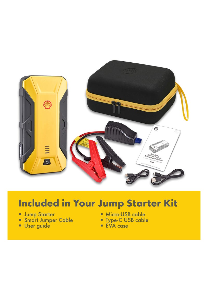 Shell Jump Starter - Shell Car Jump Starter 12V, 800Ahm, support cars upto 6L Gas , 2L Diesel , 4 mode LED light , Power bank for portable devices 12,000mAh - Image 1