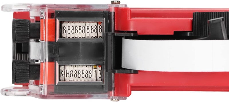 Bewinner Price Tag 10 Digits 2 Lines, MX-6600 Dual Line Price Marker with Ink Roller, Red Labeller Attacher for Retail Office Store Grocery Labeling (Red) - Image 3