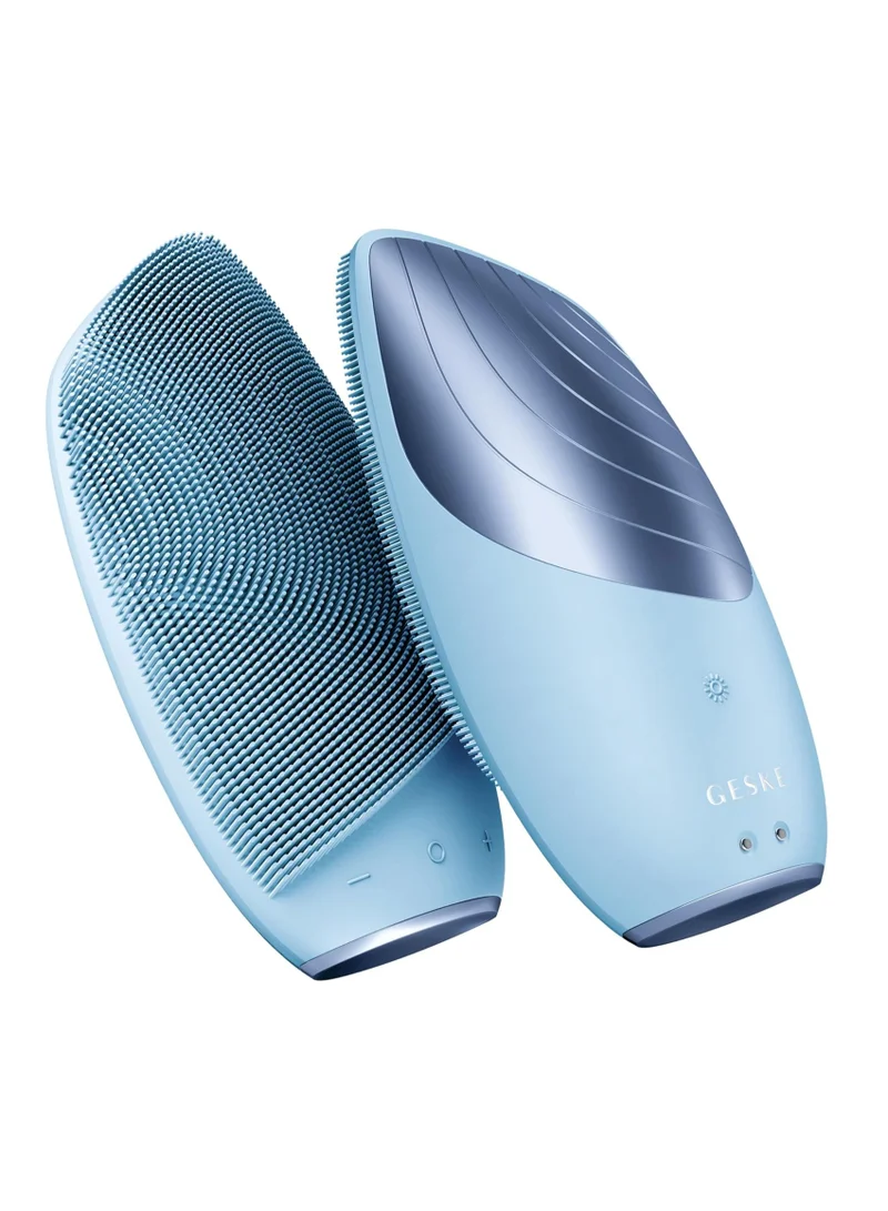 GESKE SmartAppGuided Sonic Thermo Facial Brush | 6 in 1 | Skin Cleansing | Cleansing Brush with Thermal Function | Facial Massager | Electric Facial Brush | Facial Cleansing Device - Aquamarine