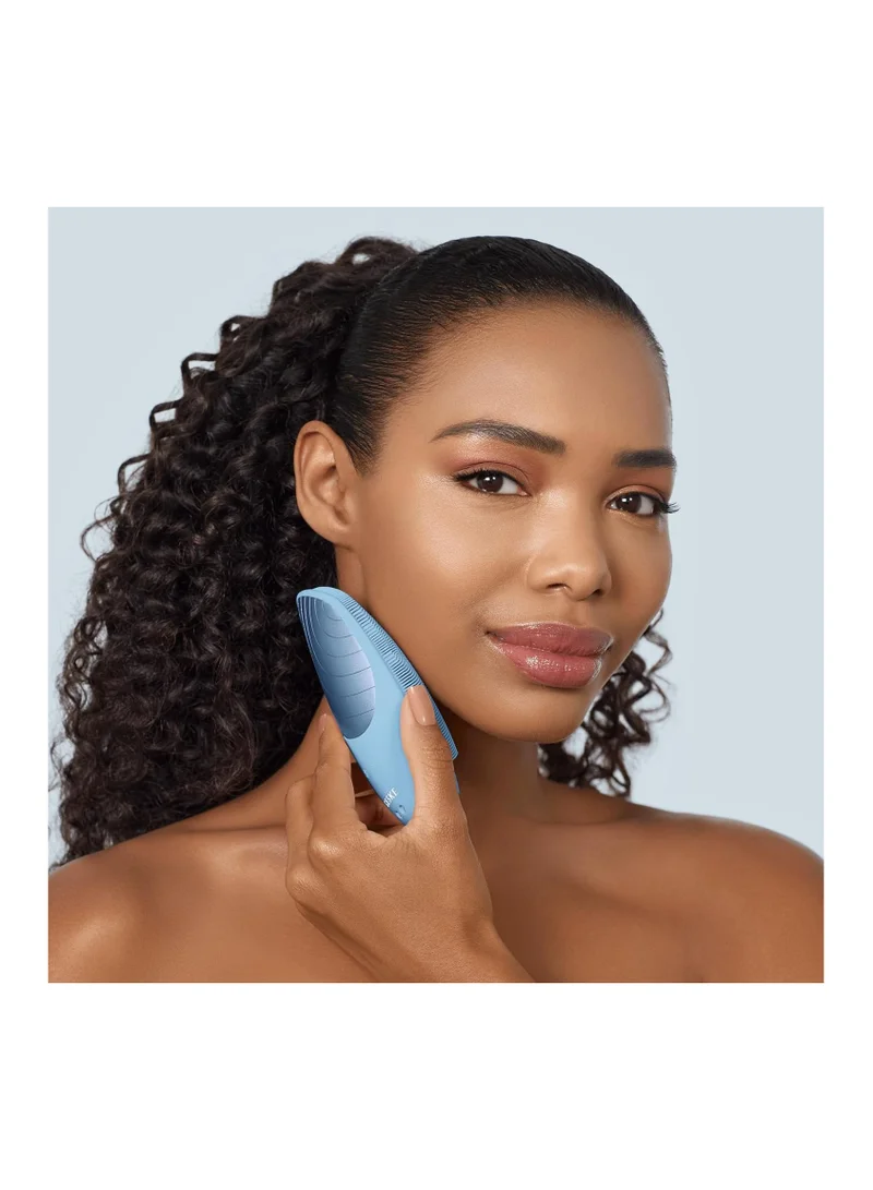 GESKE SmartAppGuided Sonic Thermo Facial Brush | 6 in 1 | Skin Cleansing | Cleansing Brush with Thermal Function | Facial Massager | Electric Facial Brush | Facial Cleansing Device - Aquamarine
