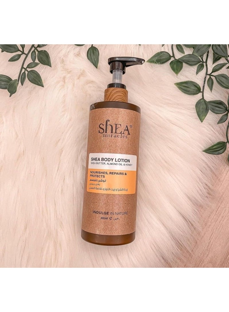 Shea Miracles Body Lotion – Shea Butter, Almond Oil & Honey Moisturizing Formula 300ml - Image 4