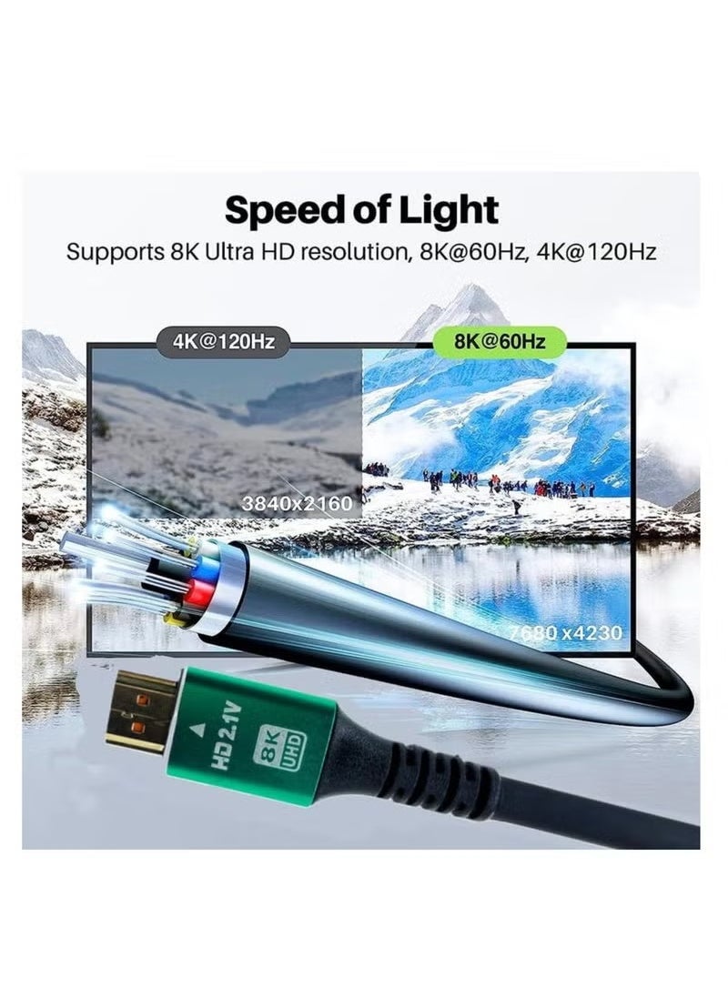 JAJEEK 2M 8K Ultra HD HDMI Cable 48Gbps High-Speed 2.1V Premium Connectors with HDR, ARC, and HDTV Support for Crystal Clear Video and Audio  - Image 4