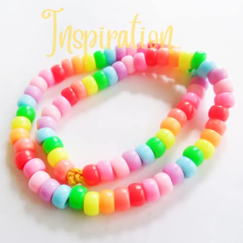 Linpeng Pony Beads Bulk for Bracelet Making, Plastic Round Beads, DIY Jewelry Supplies, Gift for Beader, 6x9mm, 1600 pcs, 1 lb - Image 2