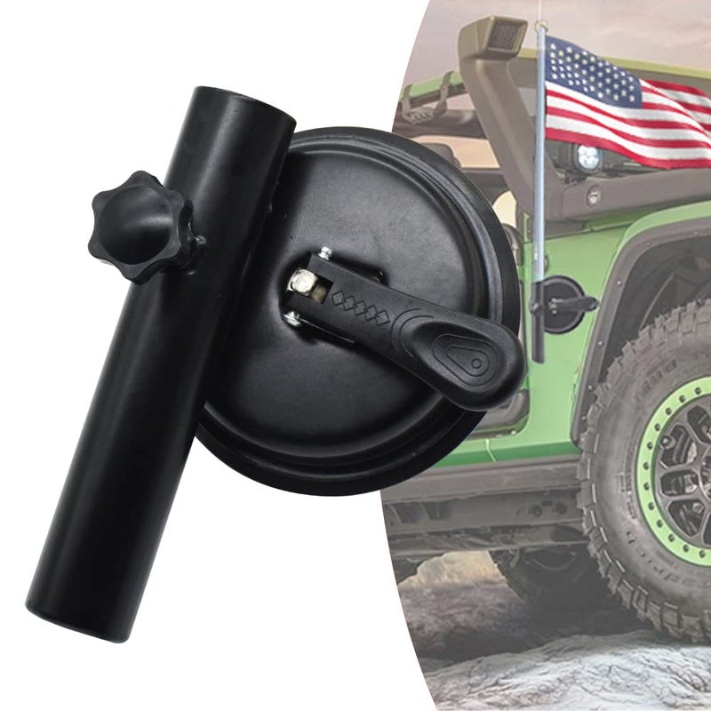 RCRBT Universal Suction Cup Type Vehicle Flagpole Bracket MultiFunction Flag Pole Kit for ATV UTV Jeep Wrangler House