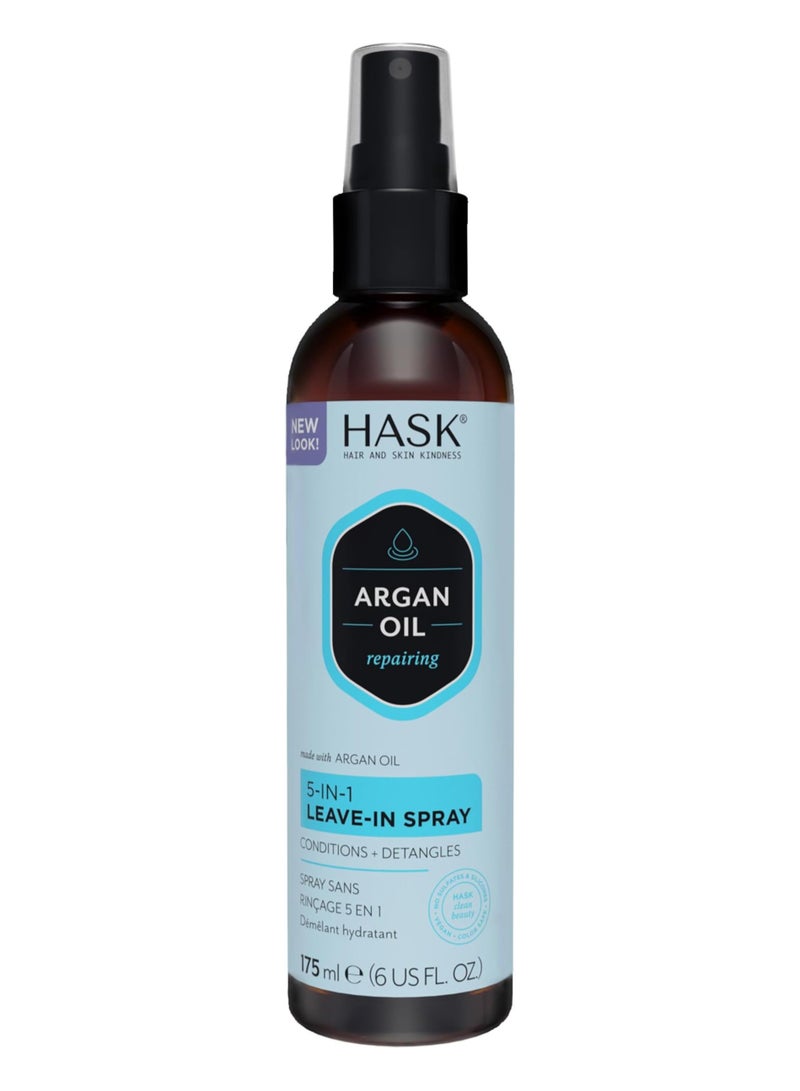 Hask Argan Oil 5-in-1 Leave-In Spray – 175ml, Repair & Protect Formula - Image 1