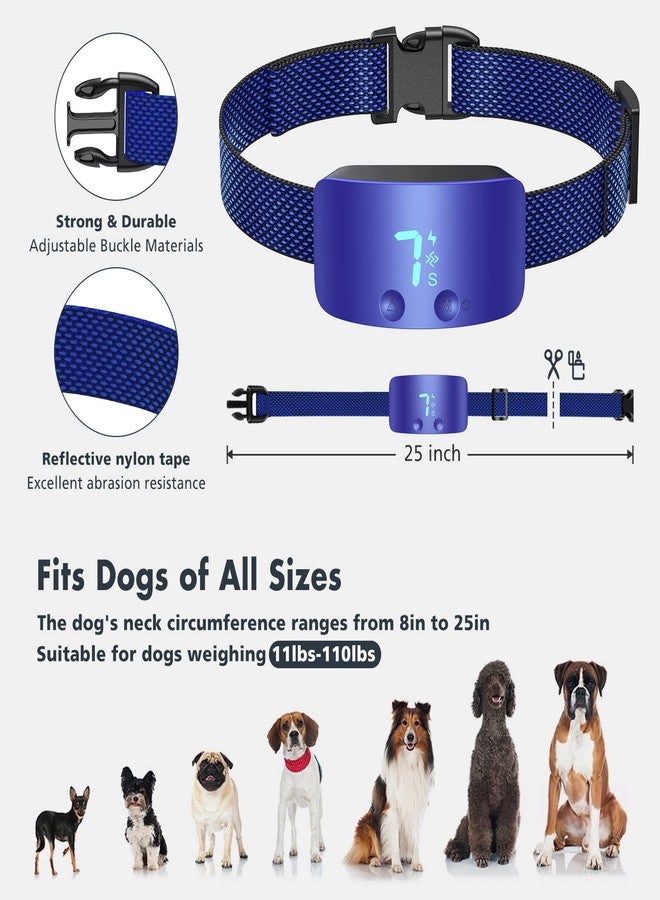 NBJU Bark Collar for Dogs,Rechargeable Anti Barking Training Collar with 7 Adjustable Sensitivity and Intensity Beep Vibration for Small Medium Large Dogs(Dark Blue - Image 4