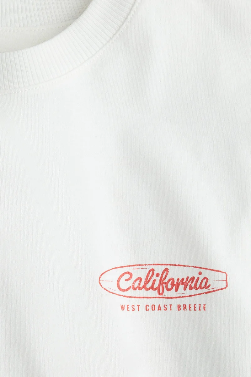 اتش اند ام تي-شيرت قطني مزين بطبعات