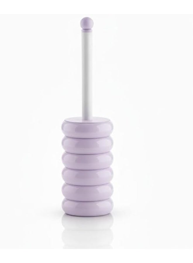 Spaceshoop Modern Toilet Brush and Holder Set Stylish Ribbed Wavy Design Ergonomic Long Handle with Deep Cleaning Bristles Space Saving Decorative Bathroom Accessory 1 Purple - Image 1