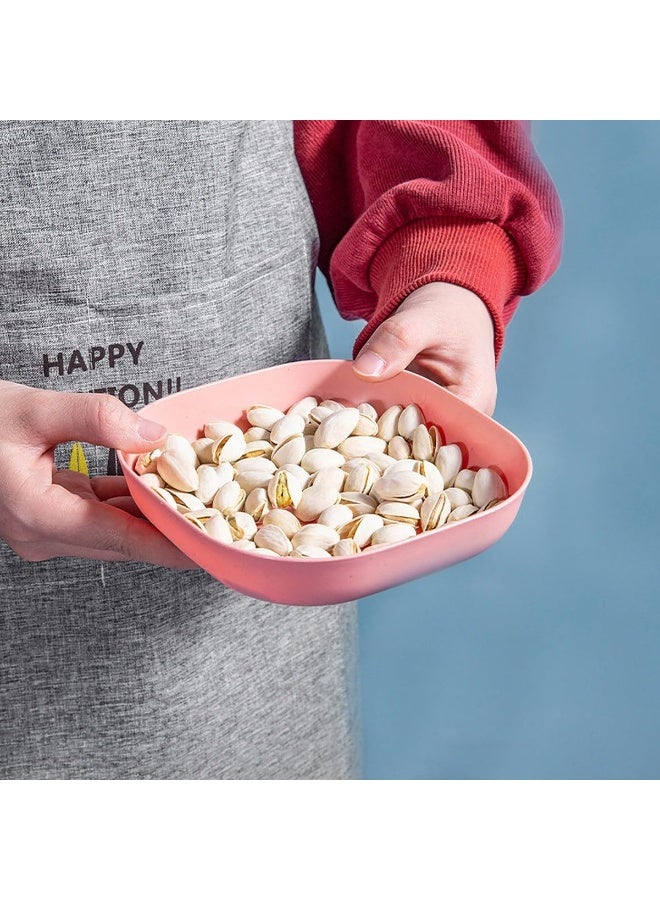 كيلا طقم أطباق عشاء بلاستيكية مربعة (مجموعة من 10 قطع) طبق وجبات خفيفة ملون/طبق إفطار مع حامل - Image 4