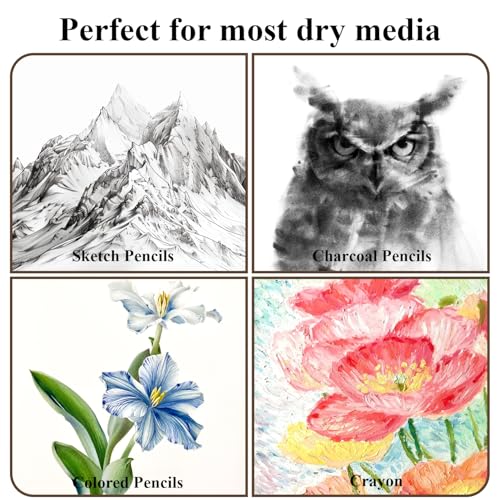 Fuxi دفتر رسم فوكسي 8.5x11، 100 ورقة، دفتر رسم غلاف صلب 8.5" x 11"، ورق رسم 68 رطل/100 جرام، دفتر رسم حلزوني 8.5" x 11"، دفتر رسم فارغ لفصول الفن، مستلزمات الفنانين للبالغين - Image 5