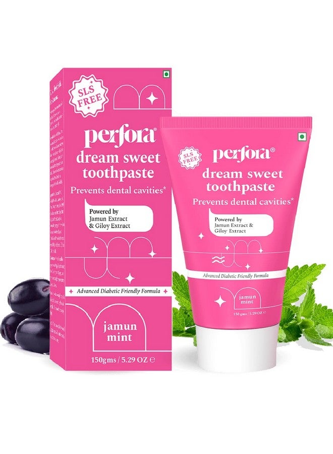 Perfora Oral Health Diabetics Special Toothpaste For Adults - 150 Gms (Pack Of 1) | Sugar Free Toothpaste | Cavity Protection Toothpaste | Diabetic Friendly Tooth Gel | Toothpaste For Kids & Adults | Sls Free Toothpaste | Anticavity Toothpaste | No Artificial Sweeteners | Made Safe Certified | Vegan-Friendly | Gel Toothpaste - Jamun Mint (Flavor) - Image 1