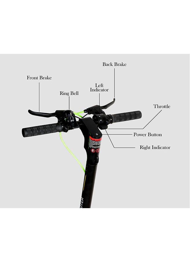 MYTOYS Mt650 2024 Model - Neon Green - Folding Electric Scooter - Brush Less Motor 350W - 12-18Km Range Battery 5.2Ah - Speed Up To 45Kmh With Front And Rear Suspension  - Image 5