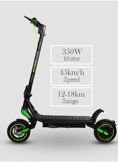 MYTOYS Mt650 2024 Model - Neon Green - Folding Electric Scooter - Brush Less Motor 350W - 12-18Km Range Battery 5.2Ah - Speed Up To 45Kmh With Front And Rear Suspension  - Image 3