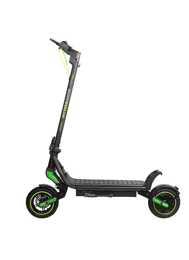 MYTOYS Mt650 2024 Model - Neon Green - Folding Electric Scooter - Brush Less Motor 350W - 12-18Km Range Battery 5.2Ah - Speed Up To 45Kmh With Front And Rear Suspension  - Image 1