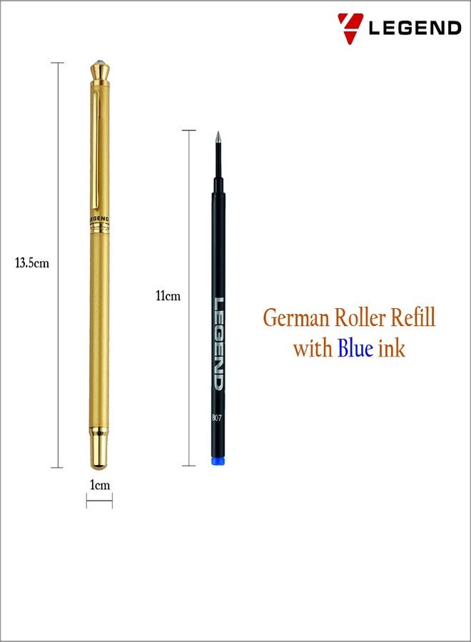 ليجند قلم حبر جاف كريستالي من ليجند، معدني، عبوة حبر ألمانية 777، كتابة سلسة، قلم احترافي فاخر للأعمال والمكاتب (ذهبي لؤلؤي) - Image 3