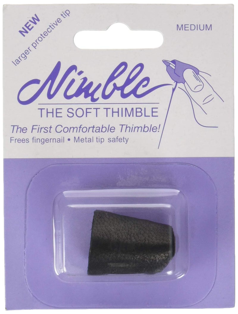 Sten Source Canvas Corp NT-M Leather Nimble Thimble with Metal Tip, Medium - Image 1