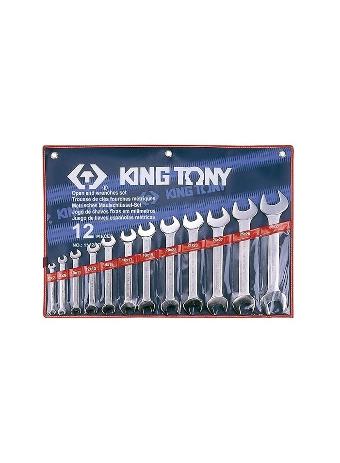 King Tony 12‑Piece Regular Wrench Set 6–32 mm – Model 1112MR Mechanic Hand Wrench Kit