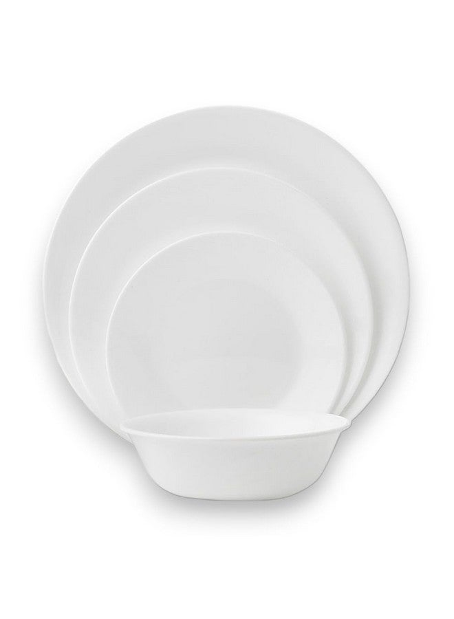 Corelle طقم أدوات مائدة كوريل فيتريل 18 قطعة لخدمة 6 أشخاص، زجاج ثلاثي الطبقات ومقاوم للتشقق، أطباق وأوعية خفيفة الوزن دائرية، أبيض شتوي متجمد - Image 4