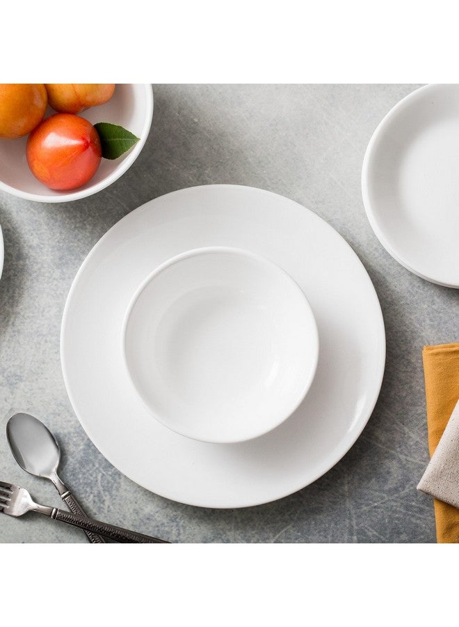 Corelle طقم أدوات مائدة كوريل فيتريل 18 قطعة لخدمة 6 أشخاص، زجاج ثلاثي الطبقات ومقاوم للتشقق، أطباق وأوعية خفيفة الوزن دائرية، أبيض شتوي متجمد - Image 2
