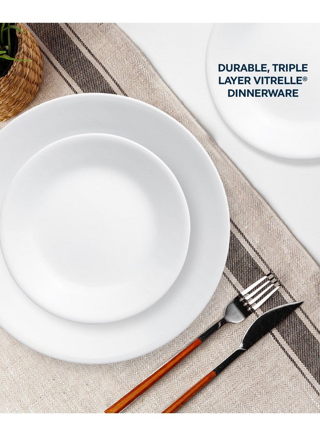 Corelle طقم أدوات مائدة كوريل فيتريل 18 قطعة لخدمة 6 أشخاص، زجاج ثلاثي الطبقات ومقاوم للتشقق، أطباق وأوعية خفيفة الوزن دائرية، أبيض شتوي متجمد - Image 3