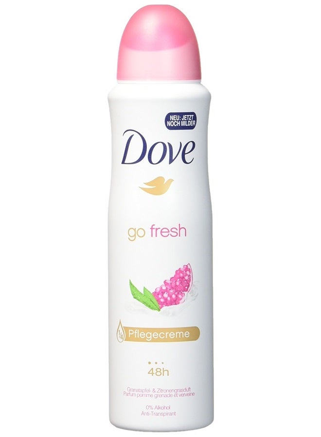 Dove رذاذ مزيل العرق للنساء من جو فريش برائحة الرمان وزيت الليمون 150 مل=5.07 أونصة - Image 1