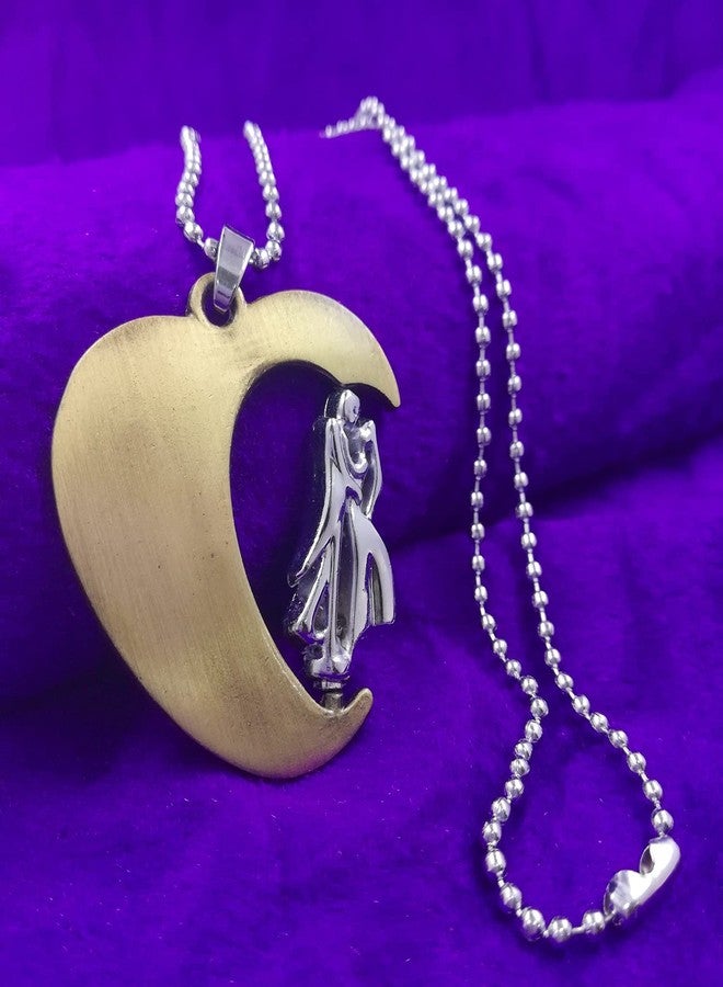 Gift Nest Couple Heart Pendent with Chain For Men/Women/Boys/Girls - Image 2